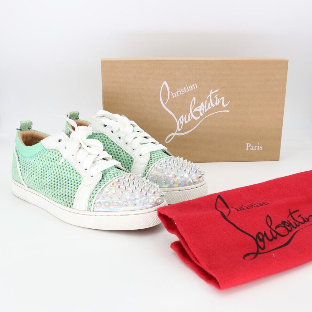 Christian Louboutin Lou Spikes Pastel Turquoise Orlato Women 8 US CL-S1206P-A005